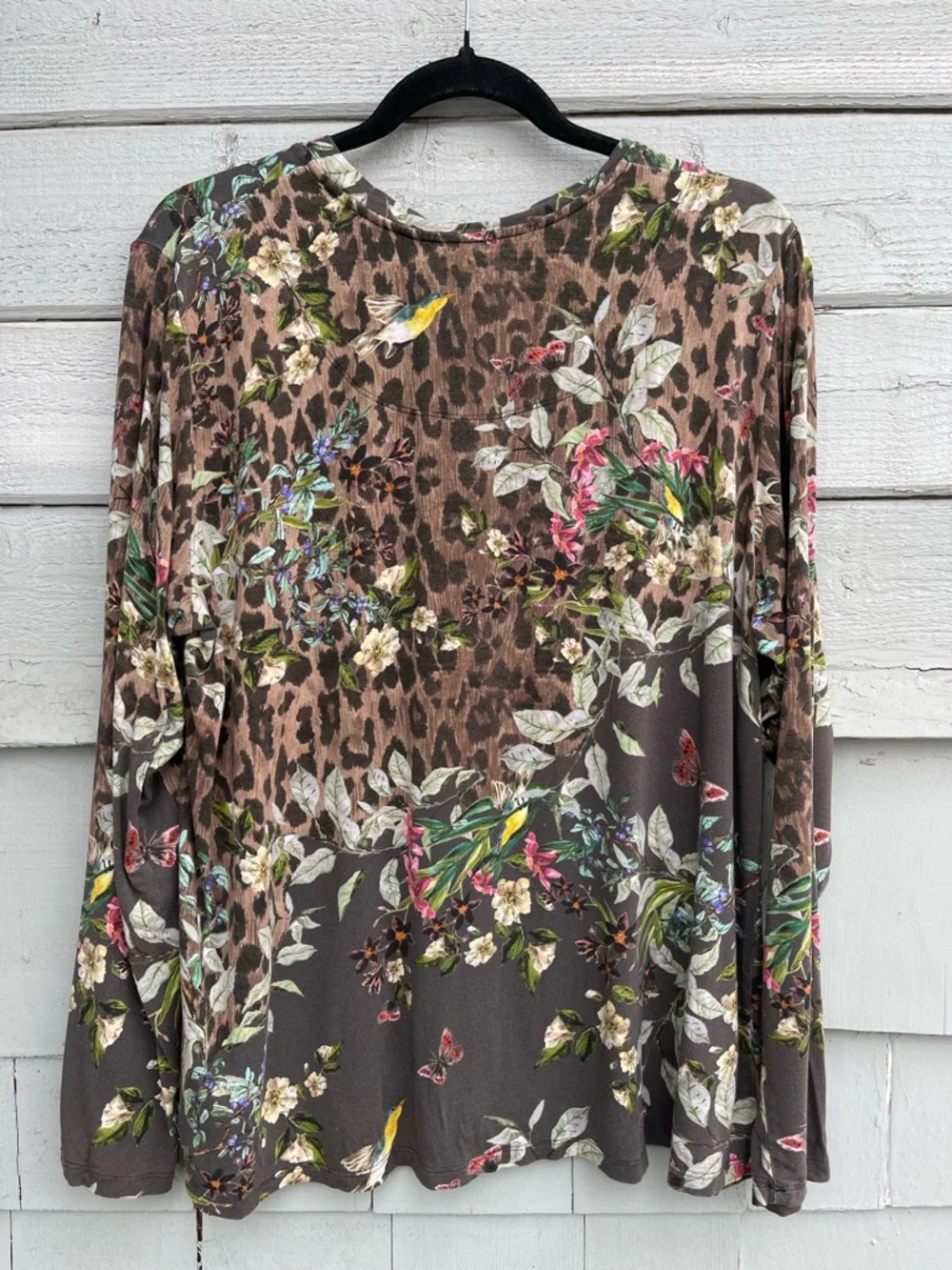 Johnny Was Ash Bird Floral Print Top Size L - Picture 12 of 16